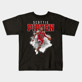 Scottie Pippen Basketball Legend Signature Vintage Retro 80s 90s Bootleg Rap Style Kids T-Shirt